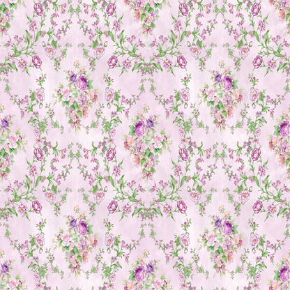 Purple Floral Vintage Style